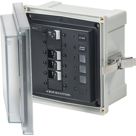 Blue Sea Systems Latch Electrical Enclosures, 6 in H, 4 in D, 6 in W, Polycarbonate 3130